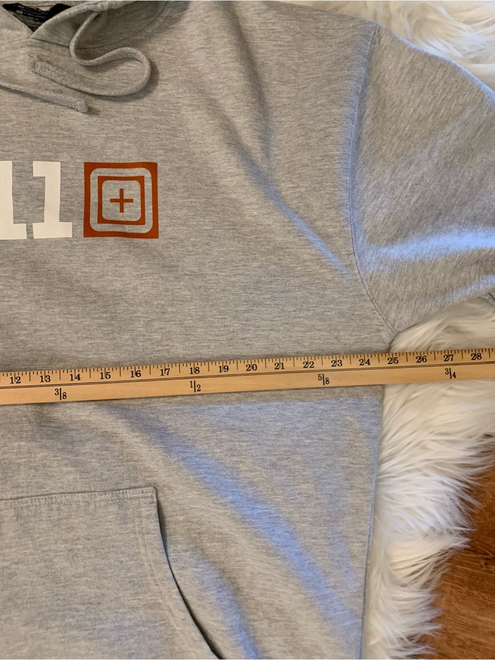 5.11 Tactical Men’s 2XL Scope Hoodie Light Grey Graphic Kangaroo Pocket - Picture 9 of 14